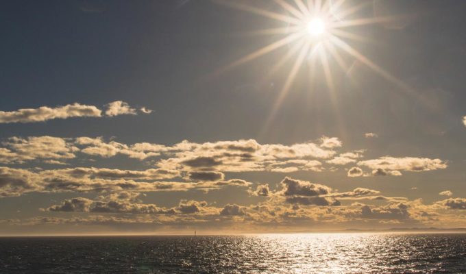 The morning sunrise over water