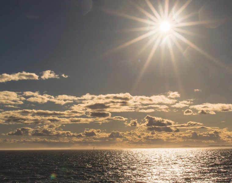 The morning sunrise over water