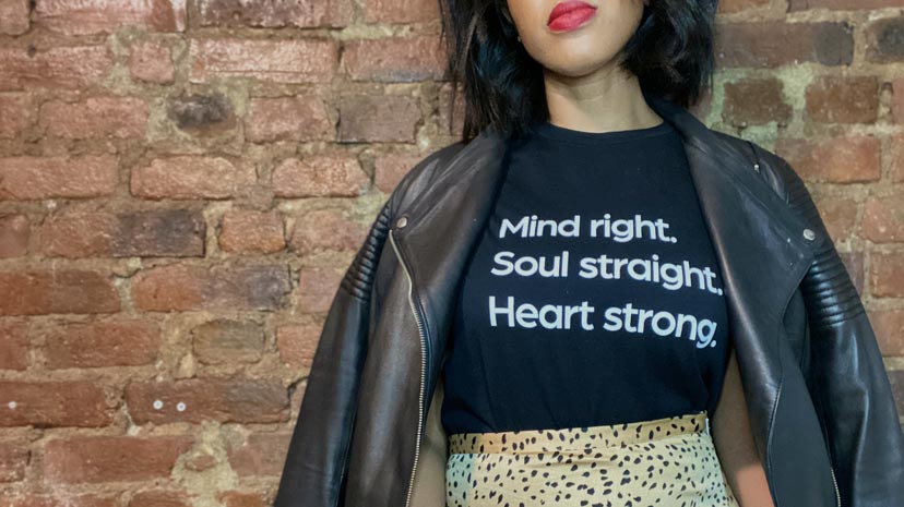 Me against brick wall wearing shirt from healHER shop